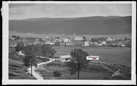 Plaque verre photo , négatif noir & blanc 9x14 cm, Mouthe, département Doubs