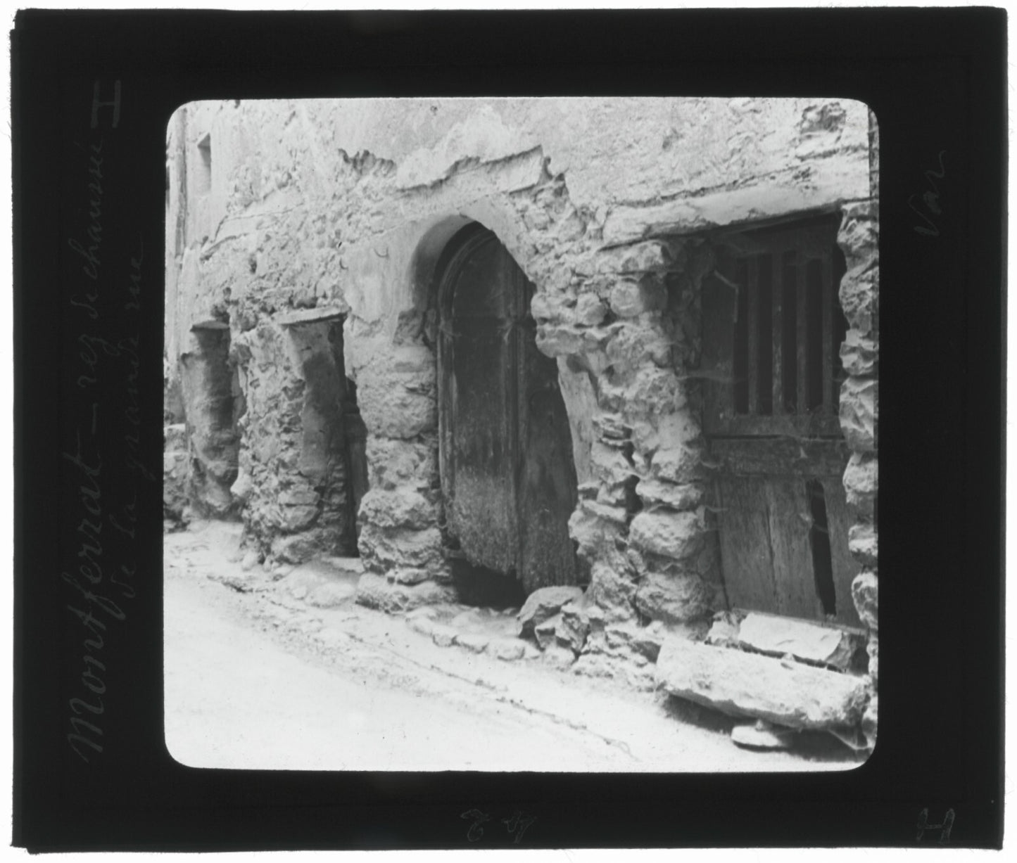 Montferrat, village Var, photo ancienne plaque de verre, positif 8,5x10 cm