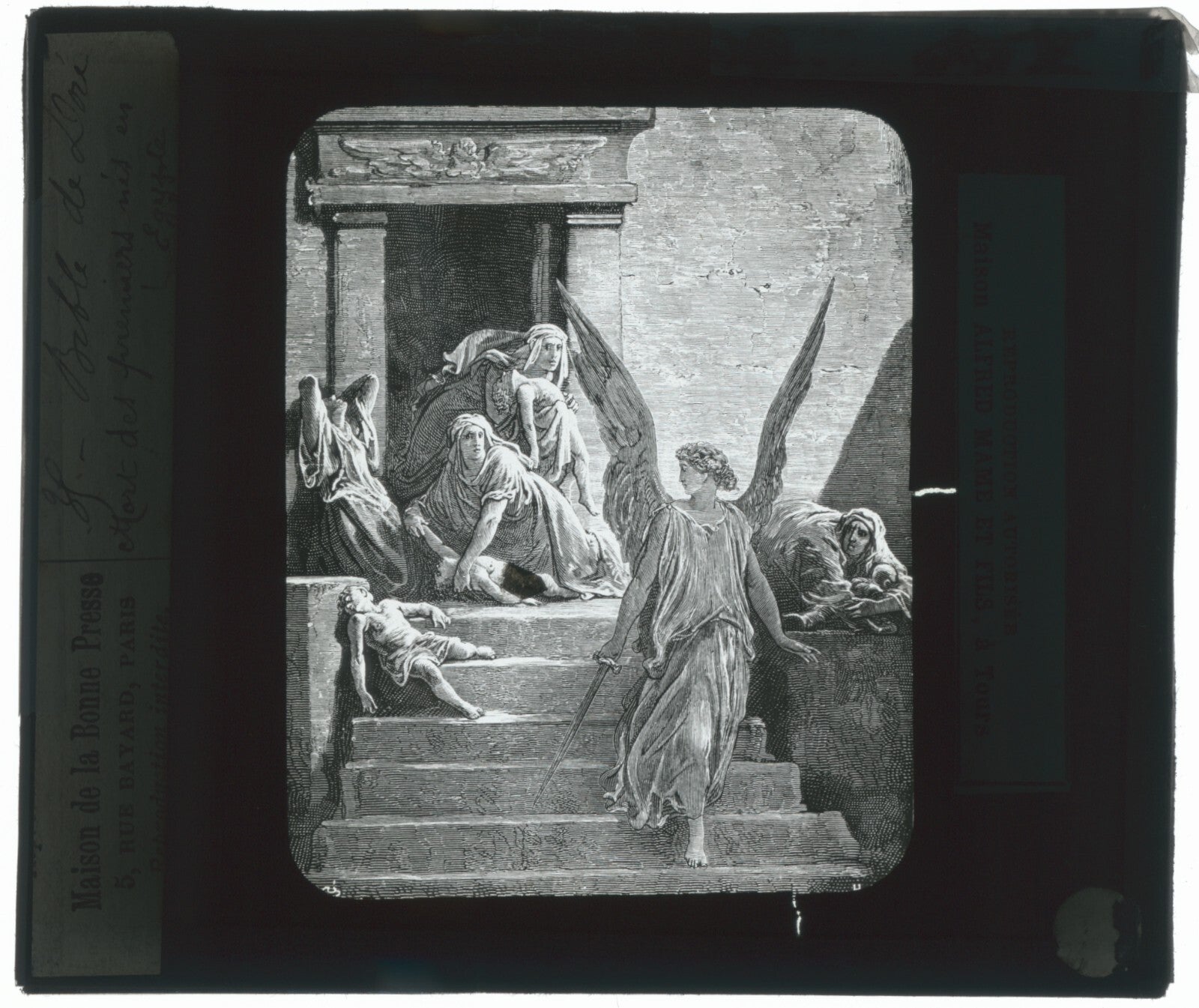 Egypte, la Bible illustrée par Doré, dessin, plaque de verre, positif 8,5x10 cm