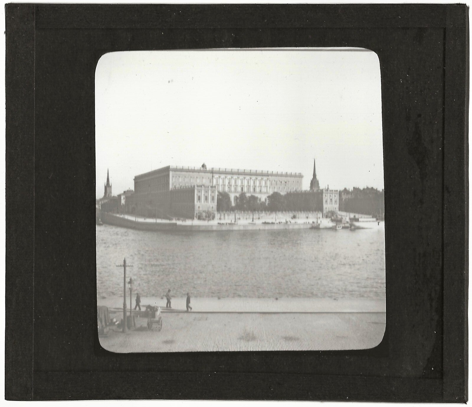 Palais Royal, Stockholm, Suède, photo ancienne plaque verre, positif 8,5x10 cm