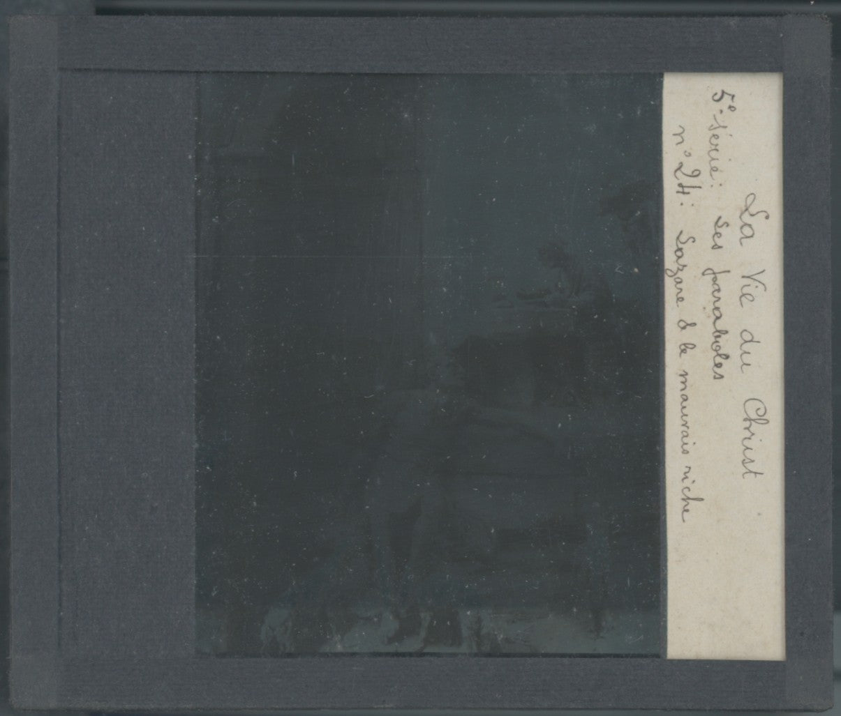 Lazare, mauvais riche, photo plaque verre, noir & blanc, positif 8,5x10 cm