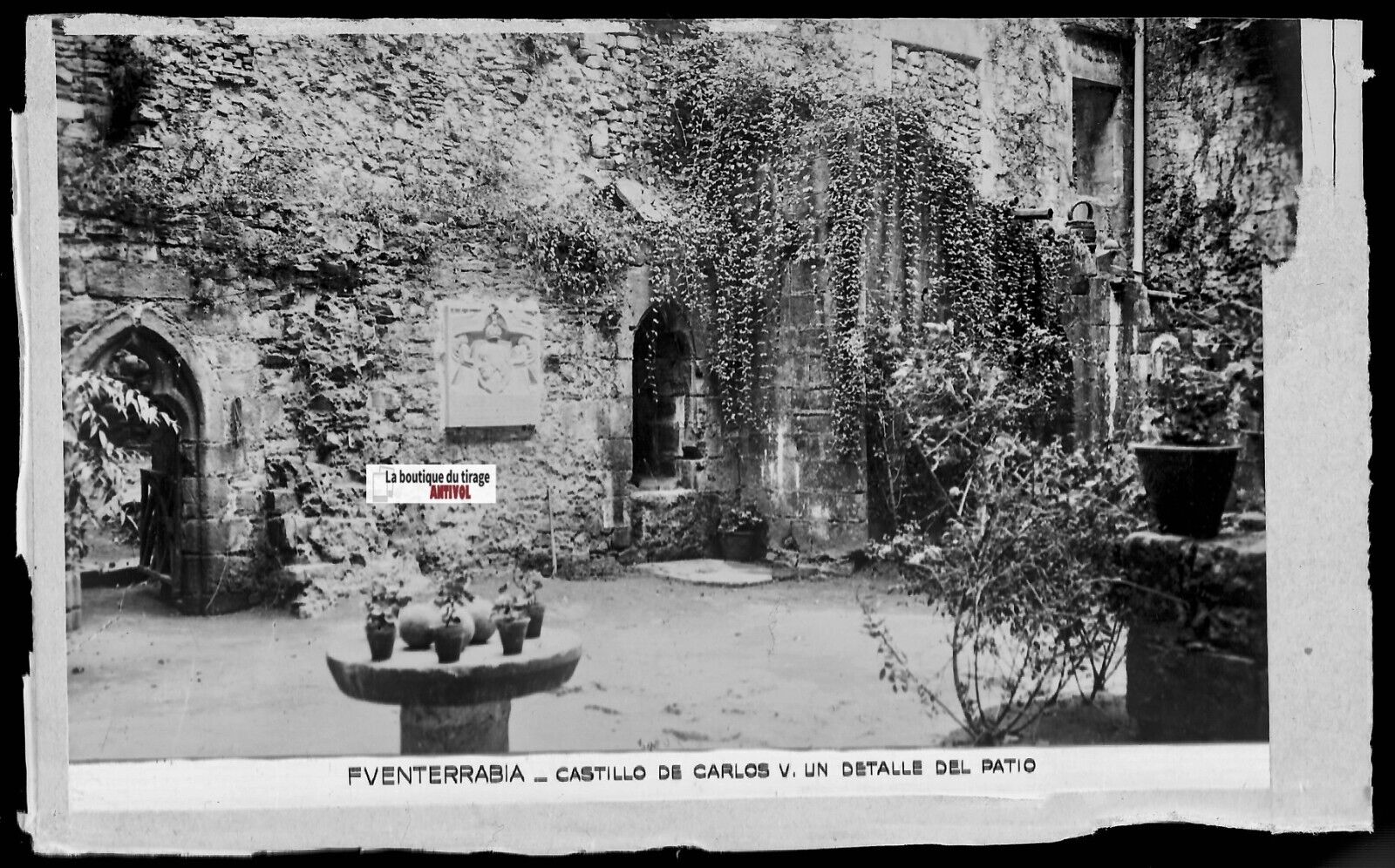 Plaque verre photo vintage négatif noir & blanc 9x14 cm Fuenterrabia 0914040