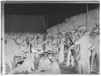 Jersey, Guernesey, militaires, Plaque verre photo, négatif noir & blanc 9x12 cm