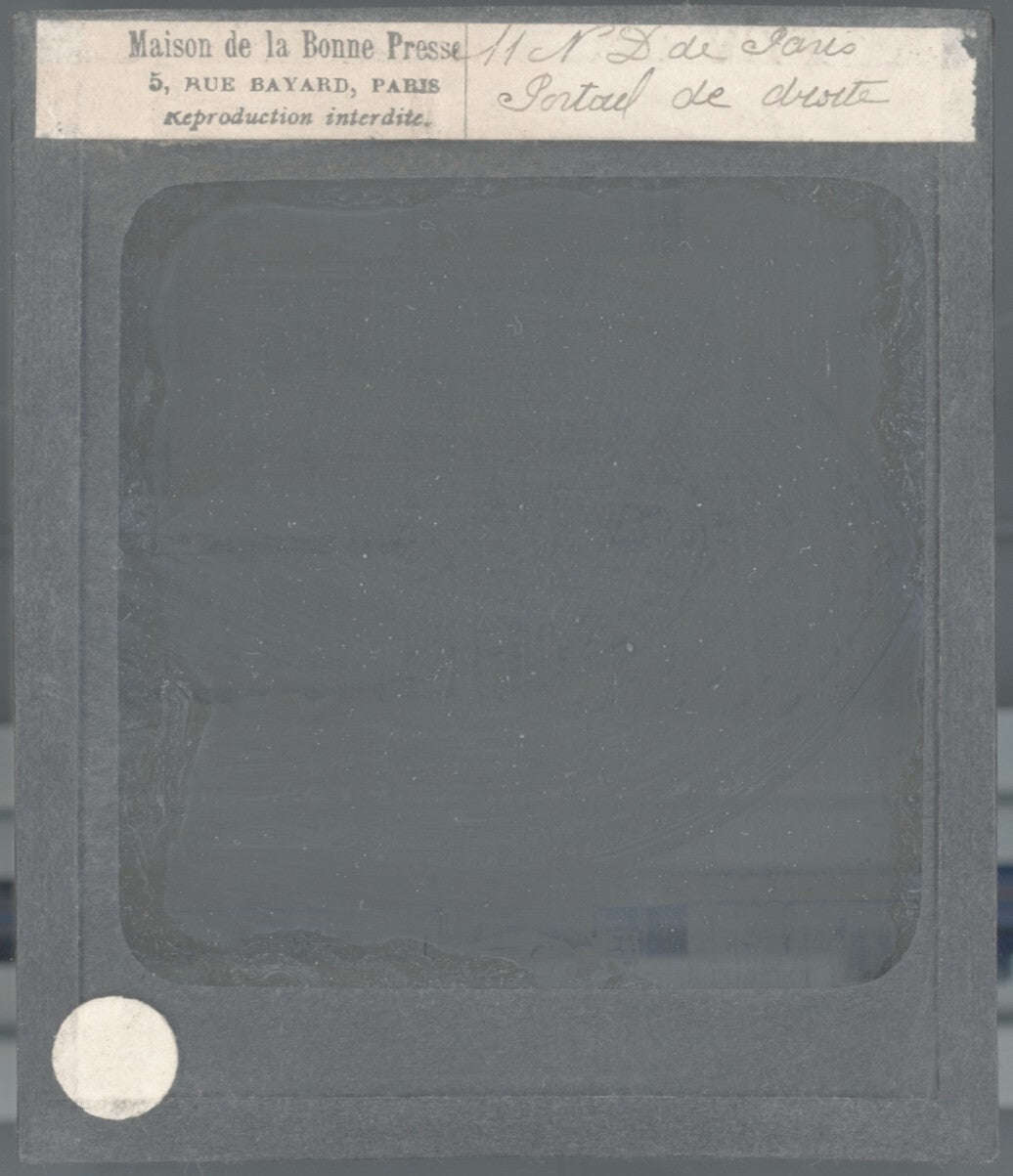 Cathédrale Notre-Dame de Paris, photo ancienne plaque verre, positif 8,5x10 cm