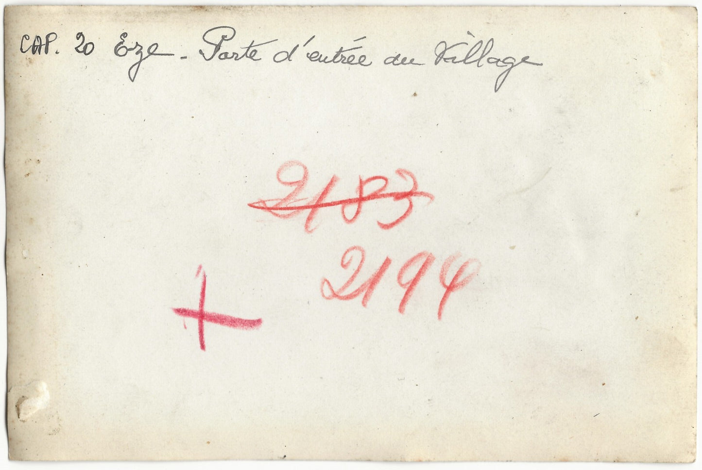 Plaque verre photo ancienne négatif noir & blanc 9x14 cm, Èze + tirage papier