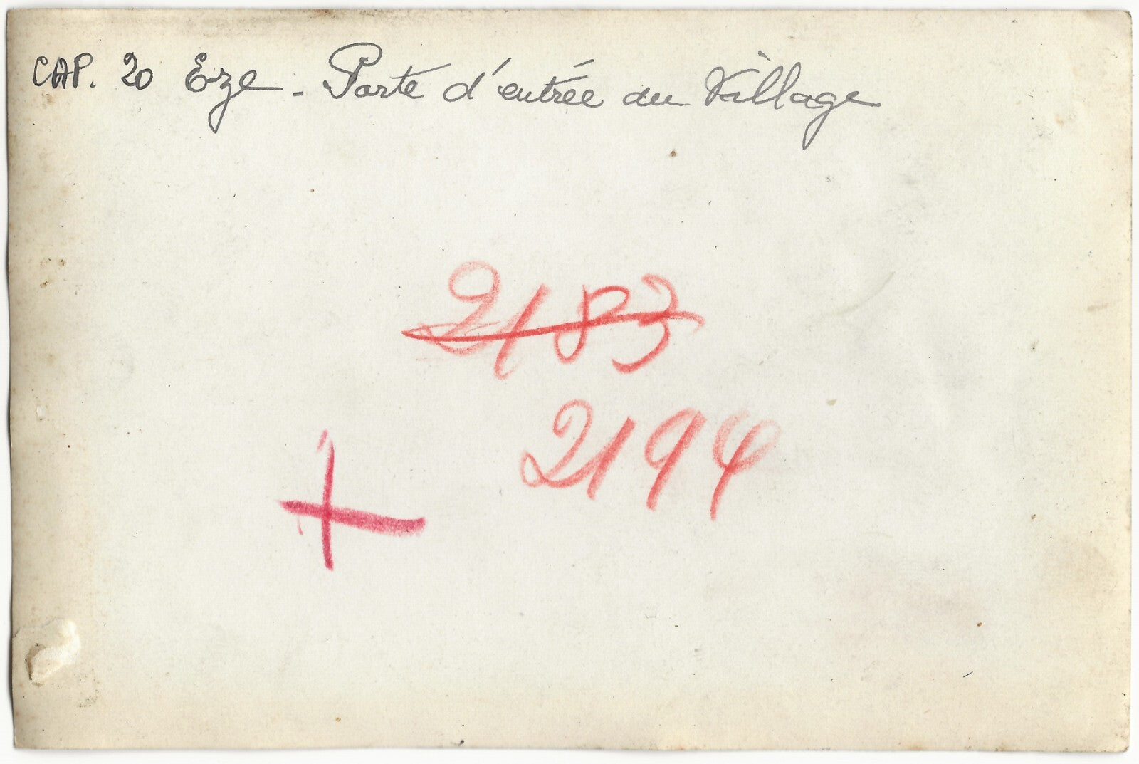 Plaque verre photo ancienne négatif noir & blanc 9x14 cm, Èze + tirage papier