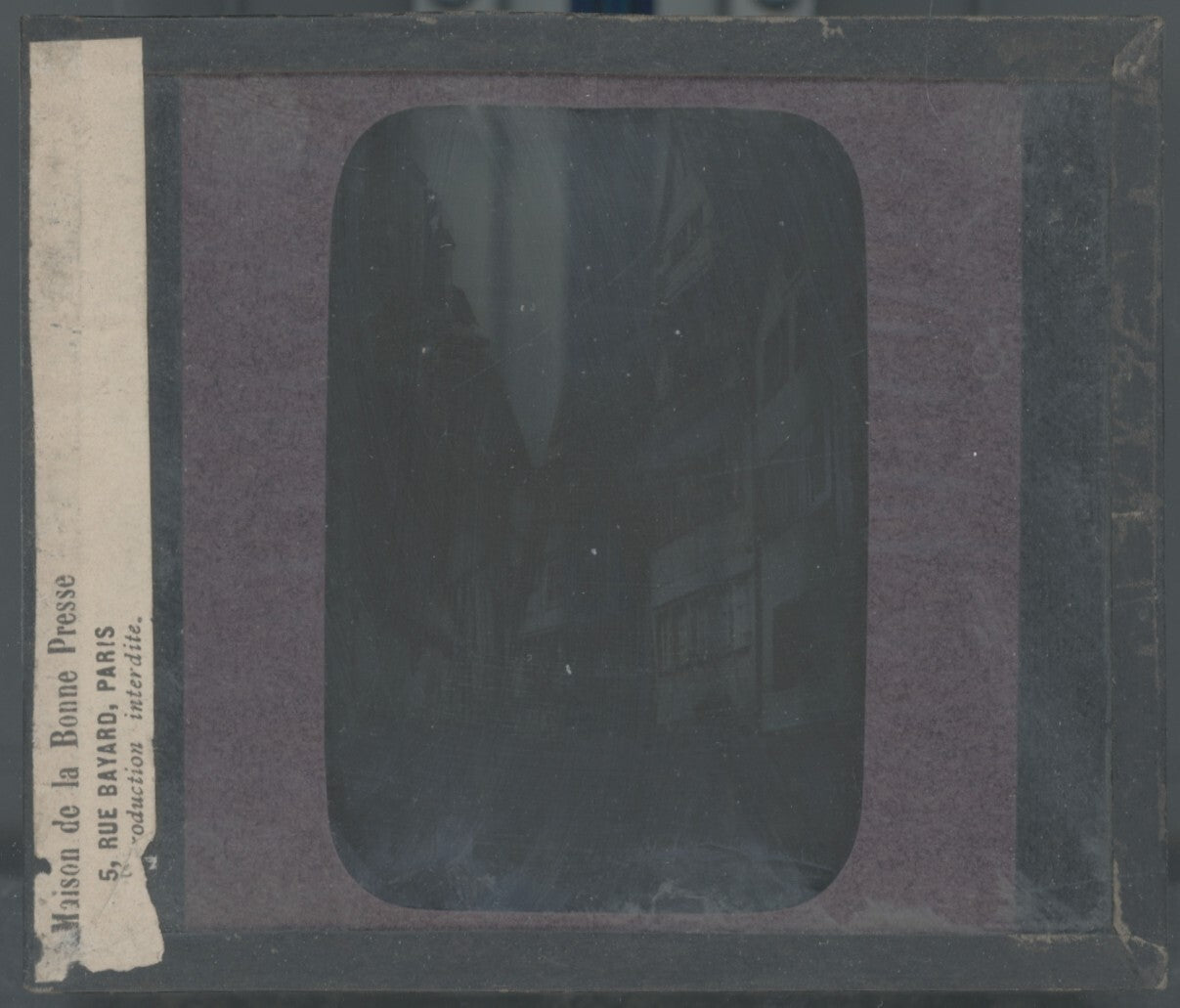 Rue du Bain-aux-Plantes, Strasbourg, photo plaque de verre, positif 8,5x10 cm