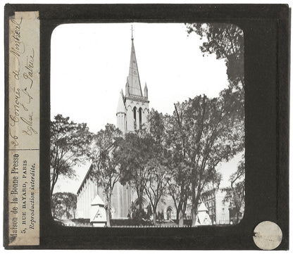 Eglise de Saint-Patrice, Québec, photo plaque de verre, positif 8,5x10 cm