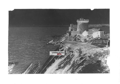 Plaque verre photo ancienne négatif noir et blanc 13x18 cm Saint Jean De Luz