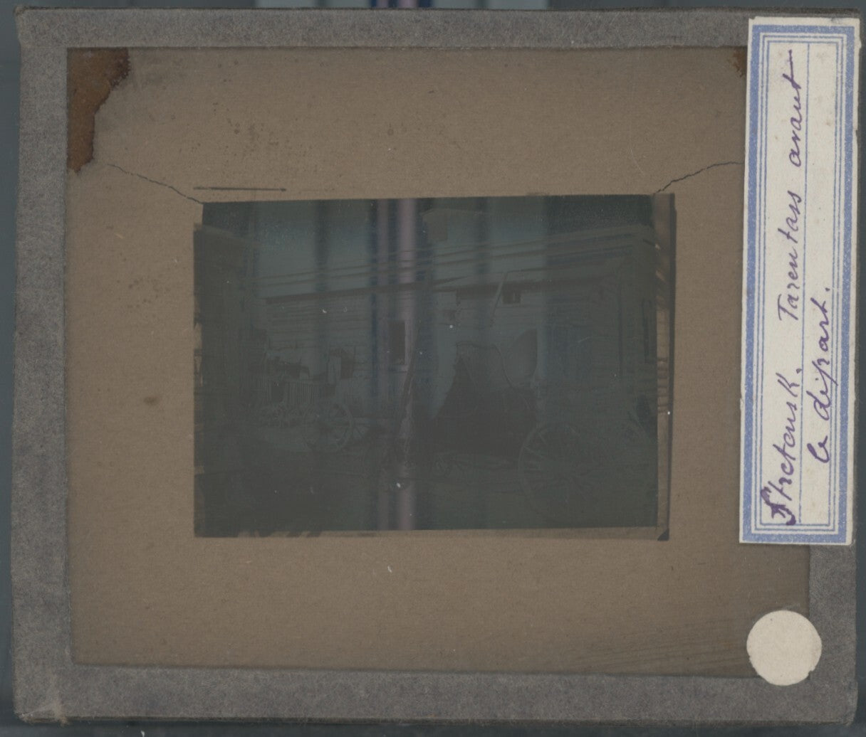 Voiture Sretensk, Russie, photo plaque verre, noir & blanc, positif 8,5x10 cm