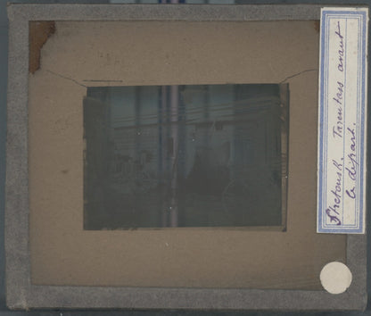 Voiture Sretensk, Russie, photo plaque verre, noir & blanc, positif 8,5x10 cm