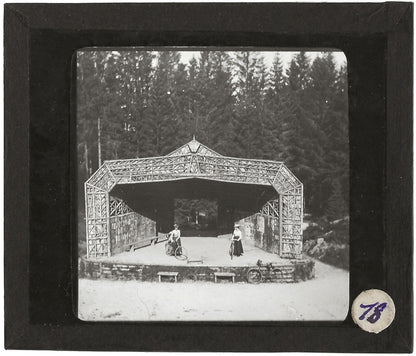 Théâtre du Peuple, Gérardmer, photo ancienne plaque de verre, positif 8,5x10 cm