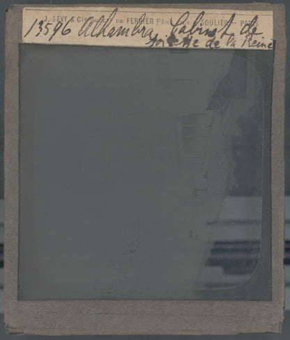 Généralife, Grenade, Espagne, photo ancienne plaque verre, positif 8,5x10 cm