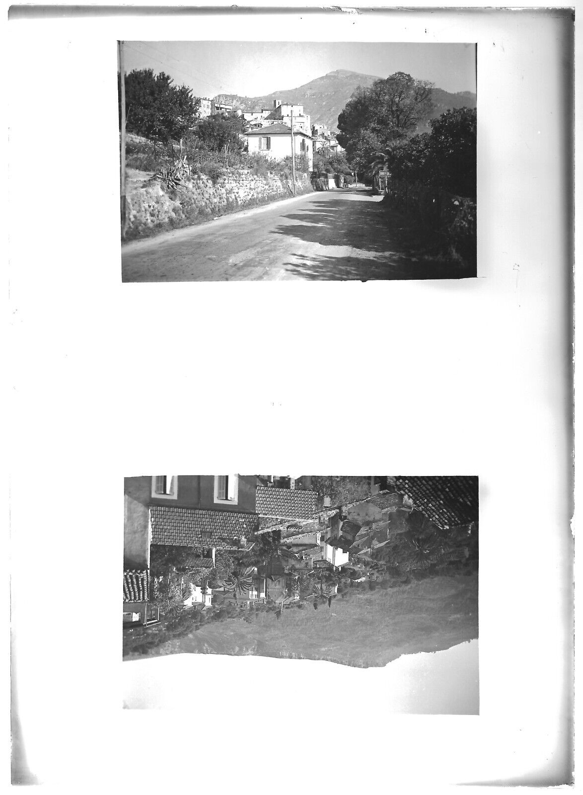 Plaque verre photo ancienne positif noir et blanc 13x18 cm Le Bar-sur-Loup