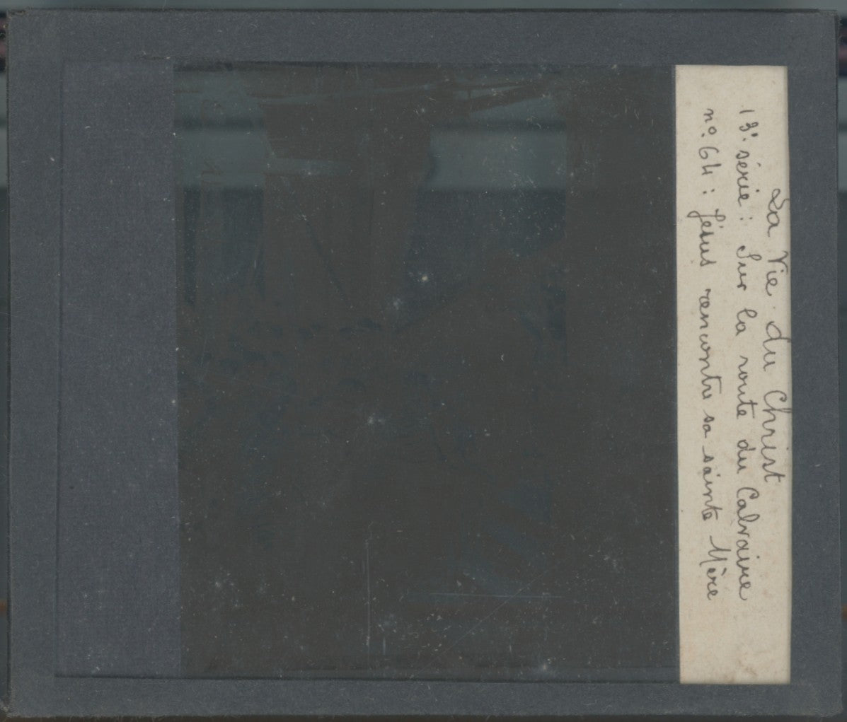 Jésus rencontre sa sainte Mère, photo plaque verre, noir & blanc, 8,5x10 cm