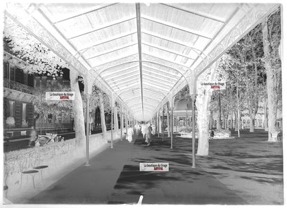 Plaque verre photo ancienne négatif noir et blanc 13x18 cm Vichy, voiture