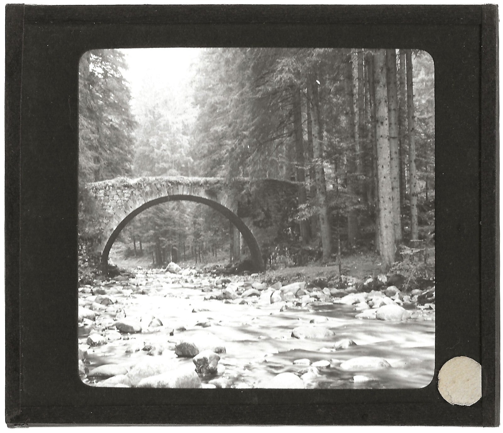 Pont des Fées, Gérardmer, Vosges, photo plaque de verre, positif 8,5x10 cm