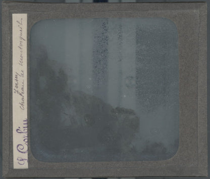 Chateau Mont Orgueil Jersey, photo plaque verre, noir & blanc, positif 8,5x10 cm