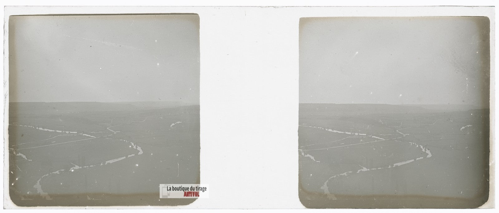 Vallée de la Moselle, Vosges, plaque verre stéréo, photo ancienne 4,5x10,7 cm