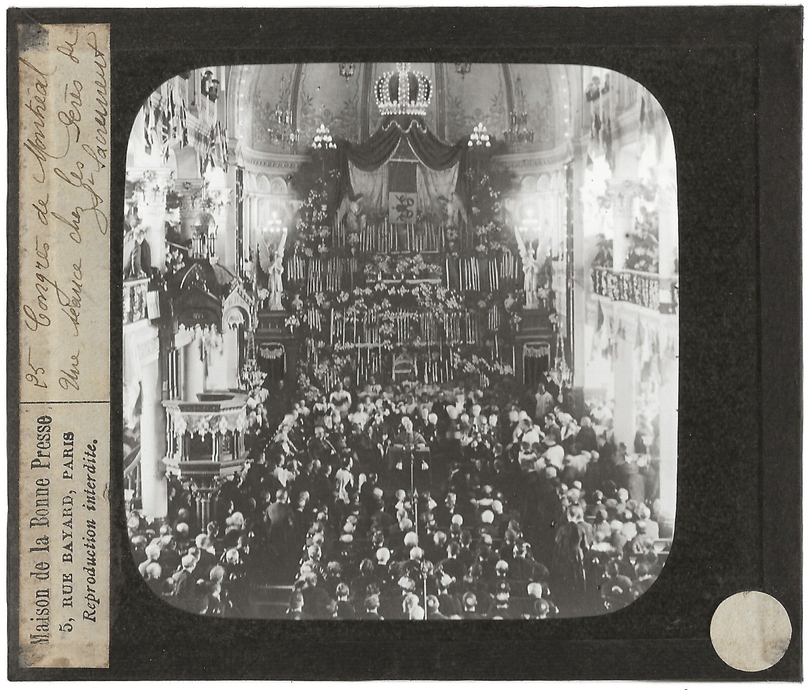 Canada, Congrès Montréal, photo ancienne plaque de verre, positif 8,5x10 cm