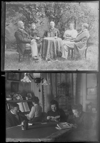 Famille, Belgique, photos anciennes plaque de verre, lot de 10 négatifs 13x18 cm