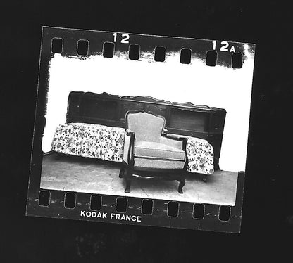 Plaque verre photo ancienne positif noir & blanc 13x18 cm fauteuil, Kodak