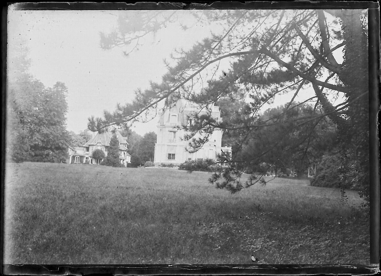 Bailly, France, châteaux, photos plaque de verre, lot de 10 négatifs 6x9 cm