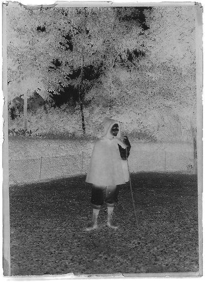 Plaque verre photo négatif noir et blanc 6x9 cm enfant France glass plate 