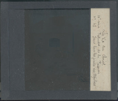 Jésus lave les pieds, photo plaque verre, noir & blanc, positif 8,5x10 cm