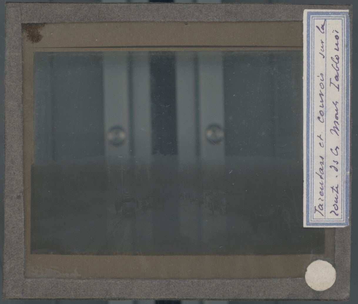 Iablonoï, Russie, Tarantass, photo plaque verre, noir & blanc, positif 8,5x10 cm