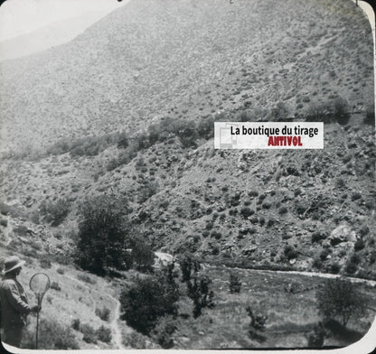 Désert, Montagne, Maroc, photo ancienne plaque verre, positif 8,5x10 cm