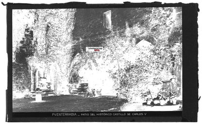 Plaque verre photo vintage négatif noir & blanc 9x14 cm Fuenterrabia 0914078