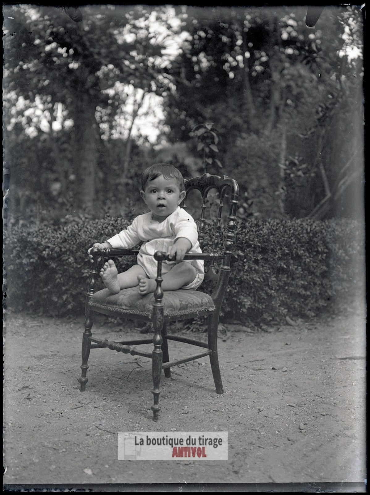 Bébé, enfant, personnage, plaque verre, photo ancienne, négatif 9x12 cm