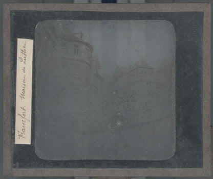Maison de Luther, Francfort, photo ancienne plaque verre, positif 8,5x10 cm