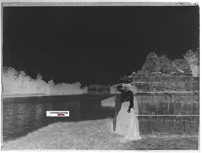 Château Rambouillet, Plaque verre photo, négatif noir & blanc 9x12 cm France