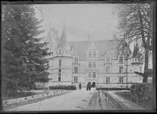 Plaque verre photo ancienne négatif noir & blanc 6x9 cm château d'Azay-le-Rideau - La Boutique Du Tirage 