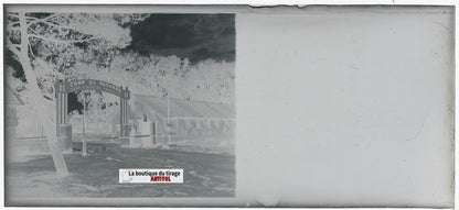 Camp du Ruchard, soldat, plaque verre, photo ancienne, négatif N&B 6x13 cm