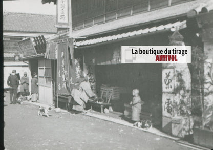 Yokohama, Asie, Japon, photo plaque verre, noir & blanc, positif 8,5x10 cm