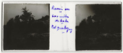 Guerbigny, camp, Plaque verre stéréo, positif ancien noir & blanc 4,5x10,7 cm