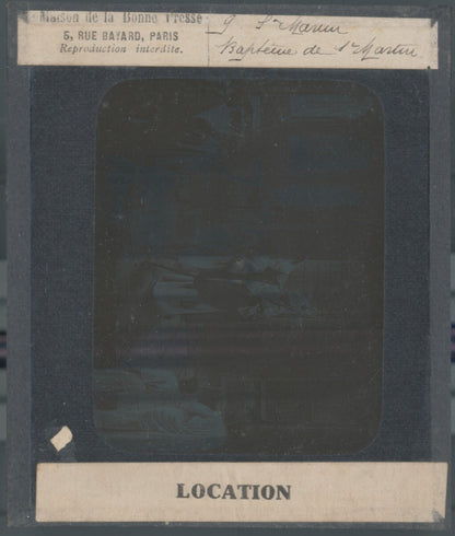 Saint-Martin, photo ancienne plaque verre, noir et blanc, positif 8,5x10 cm