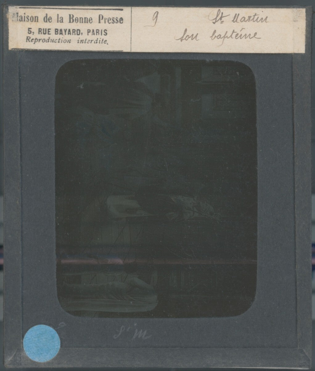 Saint-Martin, photo ancienne plaque verre, noir et blanc, positif 8,5x10 cm