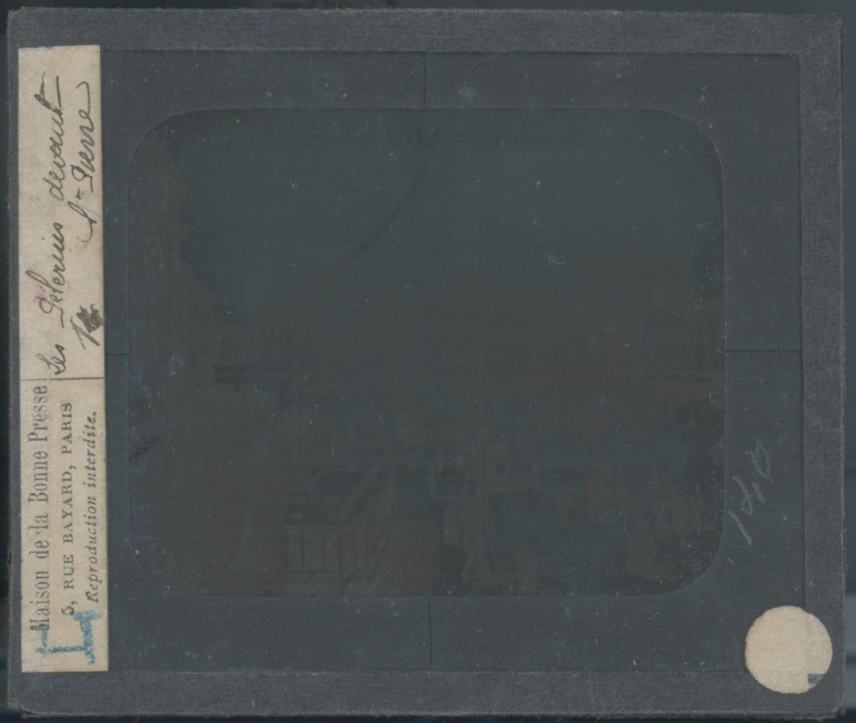 Place Saint-Pierre, tramway, photo plaque verre, noir & blanc, positif 8,5x10 cm