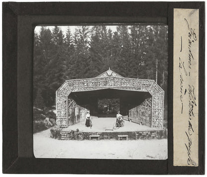 Théâtre du Peuple, Gérardmer, photo ancienne plaque de verre, positif 8,5x10 cm
