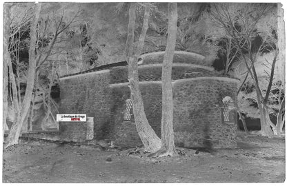 Plaque verre photo, négatif noir & blanc 9x14 cm, Saint-Honorat, chapelle