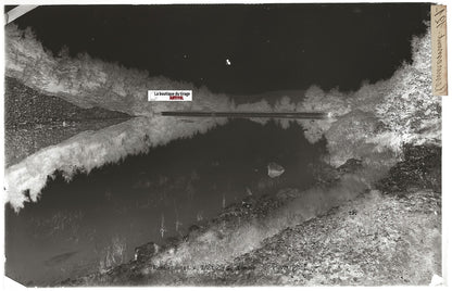 Remiremont, étang de Xennois, Plaque verre photo, négatif noir & blanc 13x21 cm