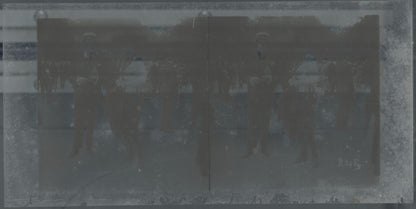 Hippodrome de Longchamp, Paris, stéréoscopie plaque verre, positif 8,5x17 cm