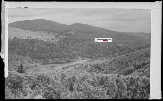 Plaque verre photo, négatif noir & blanc 9x14 cm, Le Markstein, Lac de la Lauch