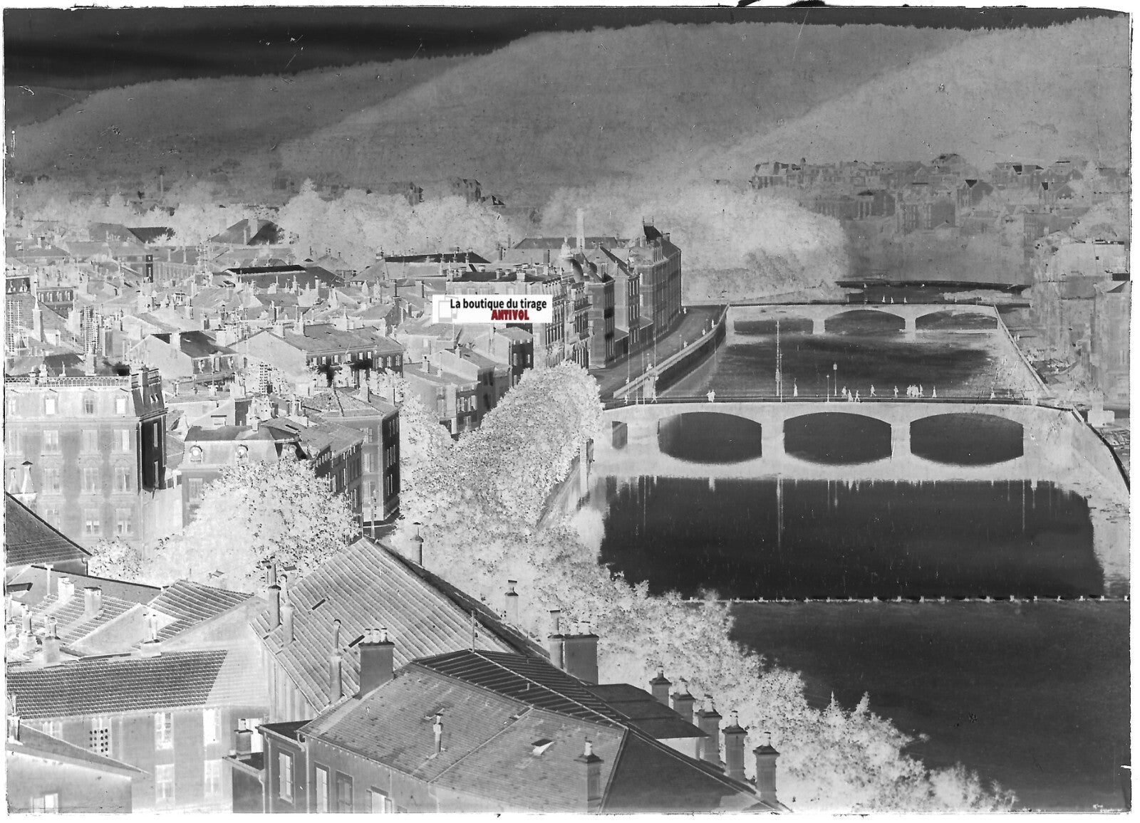 Epinal, Vosges, Plaque verre photo, négatif noir & blanc 10x15 cm France