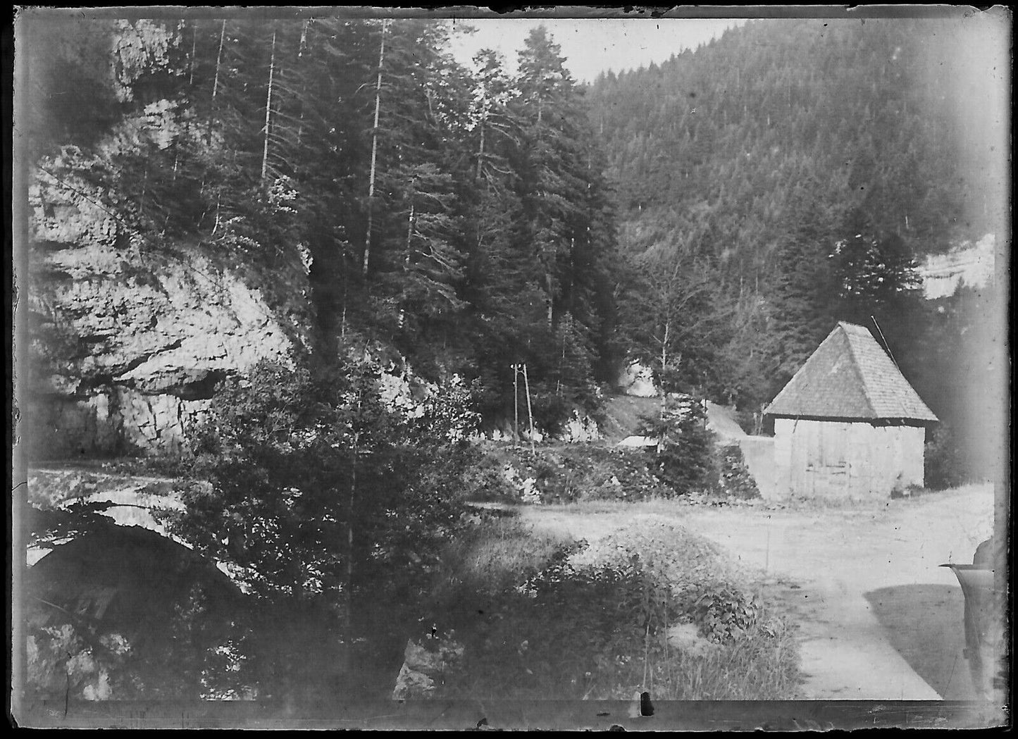 Plaque verre photo ancienne négatif noir et blanc 6x9 cm paysage glass plate - La Boutique Du Tirage 