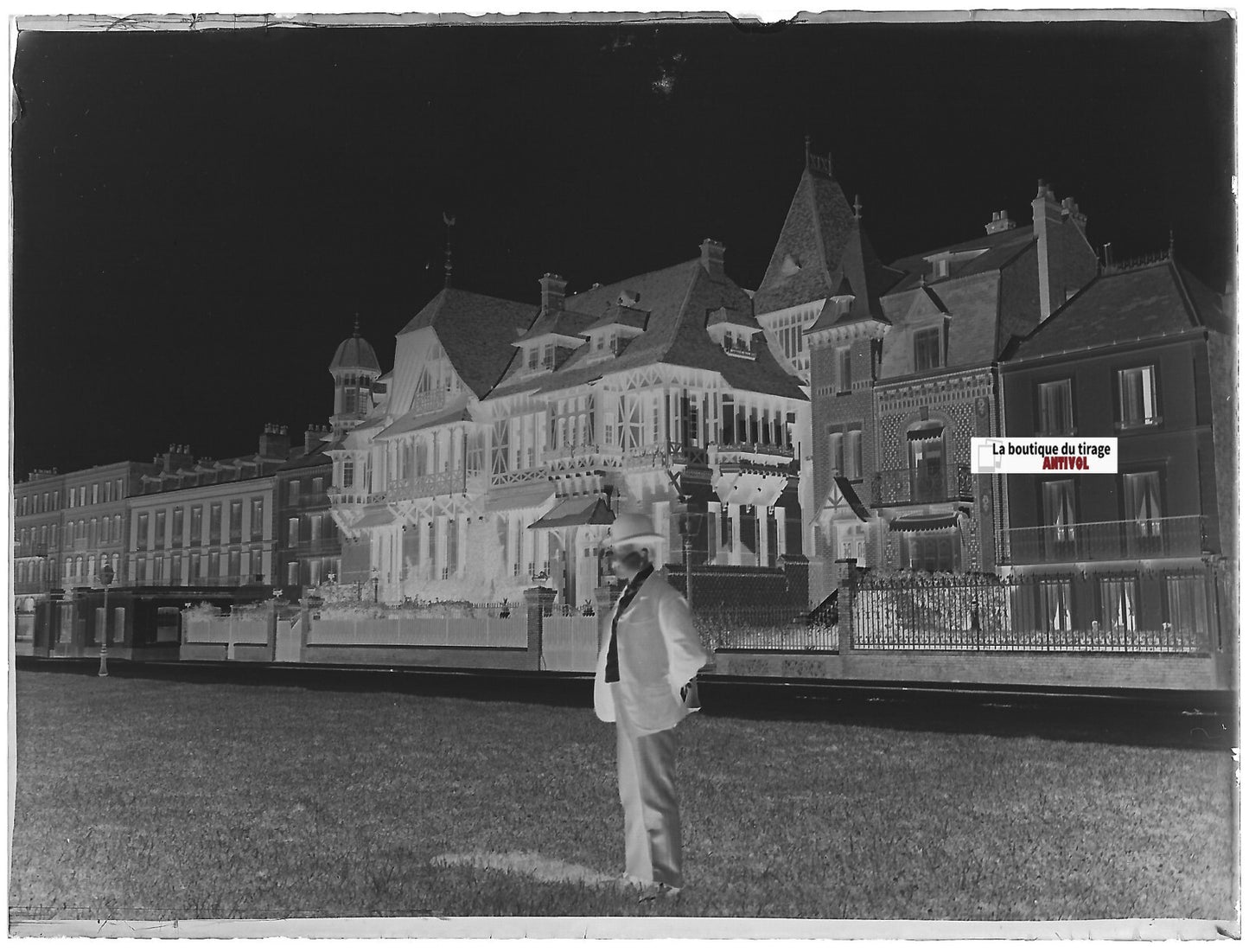 Dieppe, villa Normande, France, Plaque verre photo, négatif noir & blanc 9x12 cm